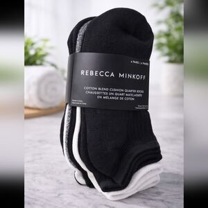 Rebecca Minkoff Black and White Cotton Blend Socks